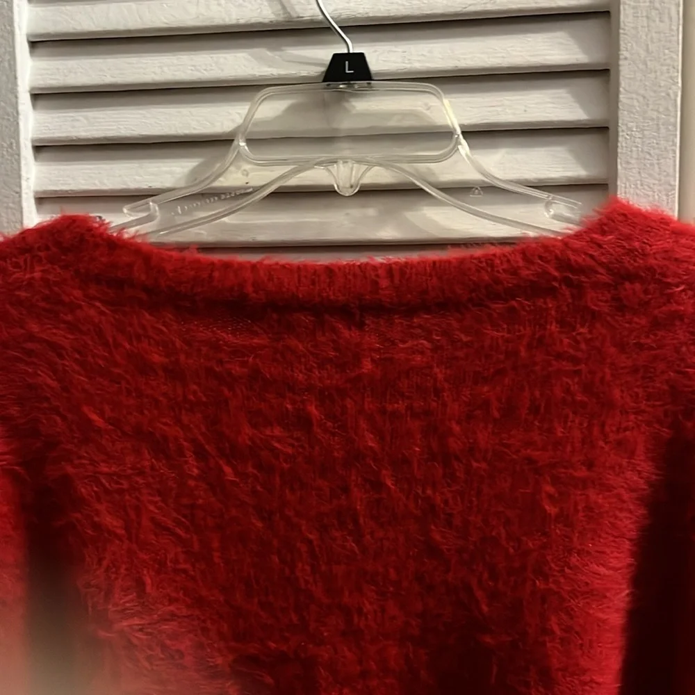 On 12th Fuzzy Thick Winter Sweater with Blings Fringes Size L - Picture 8 of 9